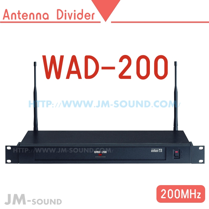 WAD-200VHF /대역의 무선 마이크 시스템을 위한 외부 안테나 신호분배기 (WRX-F201, F202용)