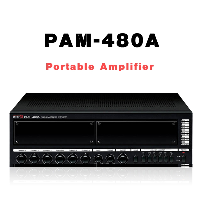 PAM-480A /다양한옵션기능,입력크기조절,스피커선택스위치,우선방송,차임,리모트컨트롤,비상상황스위치,480와트