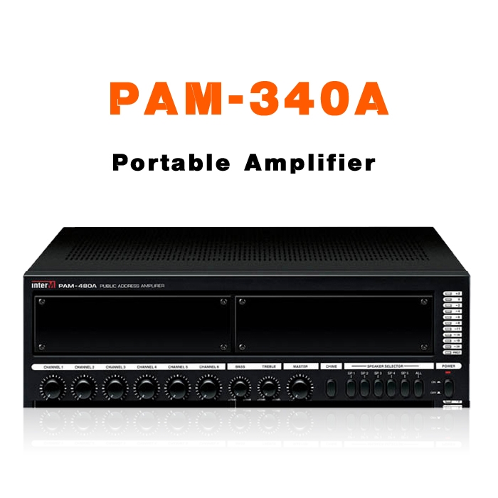 PAM-340A /다양한옵션기능,입력크기조절,스피커선택스위치,우선방송,차임,리모트컨트롤,비상상황스위치,340와트